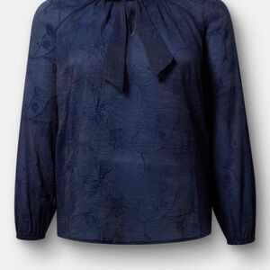 Torrid Dark Blue Floral Blouse